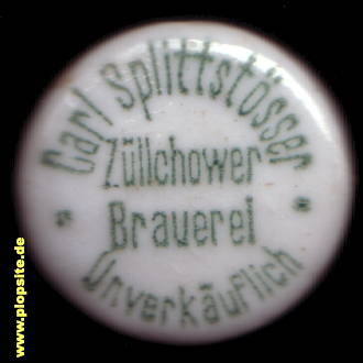 Bügelverschluss aus: Züllichower Brauerei Splittstösser, Stettin, Szczecin, Polen