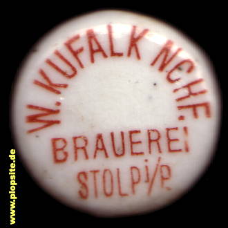 Bügelverschluss aus: Brauerei Wilhelm Kufalk Nachfahren, Inhaber Louis Krause, Stolp, Słupsk, Stôłpsk, Polen