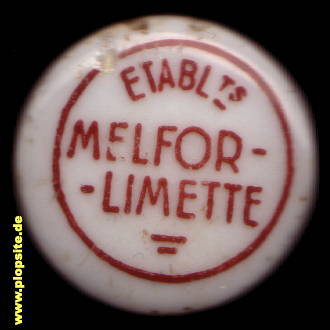 Picture of a ceramic Hutter stopper from: Strasbourg, Limonade?, Melfor Limette,  FR, unbekannt, France