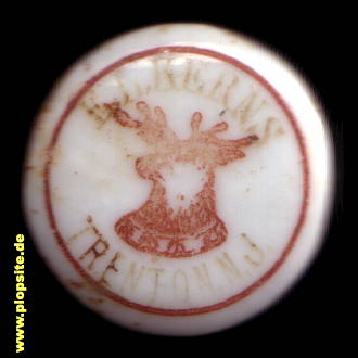 Picture of a ceramic Hutter stopper from: Trenton, NJ, E. L. Kerns,  US, unbekannt, USA