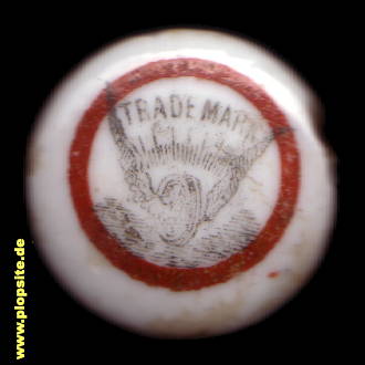 Picture of a ceramic Hutter stopper from: Trade Mark Wheel & Wings,  US, unbekannt, USA