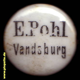 Picture of a ceramic Hutter stopper from: Brauerei E. Pohl, Vandsburg, Więcbork, Poland