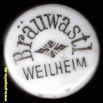 Picture of a ceramic Hutter stopper from: Brauerei Bräuwastl, Weilheim, Germany