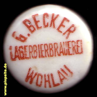 Bügelverschluss aus: Lagerbierbrauerei Gustav Becker, Wohlau, Wołów, Polen