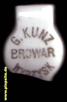 Picture of a ceramic Hutter stopper from: Browar Gustav Kunz, Wyrzysk, Wirsitz, Poland
